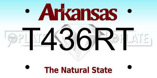 T436RT Arkansas License Plate