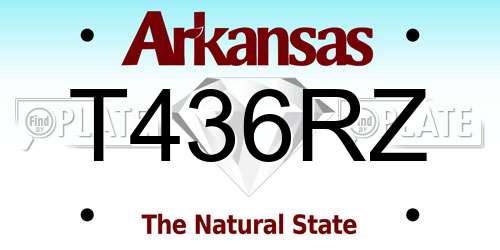 T436RZ Arkansas License Plate