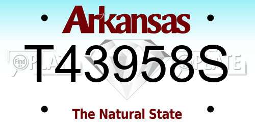 T43958S Arkansas License Plate