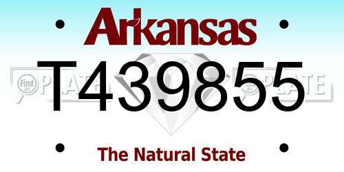 T439855 Arkansas License Plate