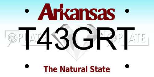 T43GRT Arkansas License Plate