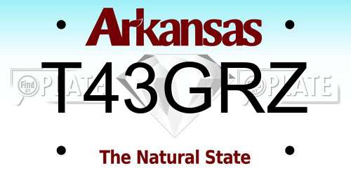 T43GRZ Arkansas License Plate