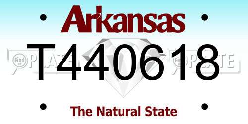 T440618 Arkansas License Plate
