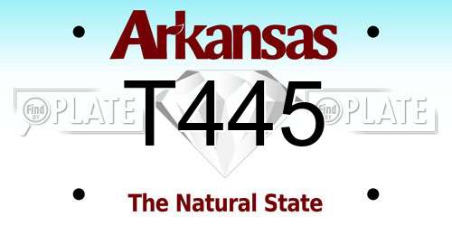 T445 Arkansas License Plate