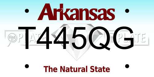 T445QG Arkansas License Plate