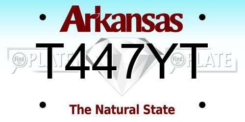 T447YT Arkansas License Plate