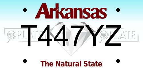 T447YZ Arkansas License Plate
