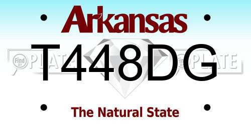 T448DG Arkansas License Plate