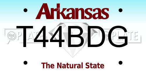 T44BDG Arkansas License Plate