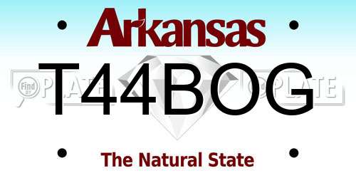 T44BOG Arkansas License Plate