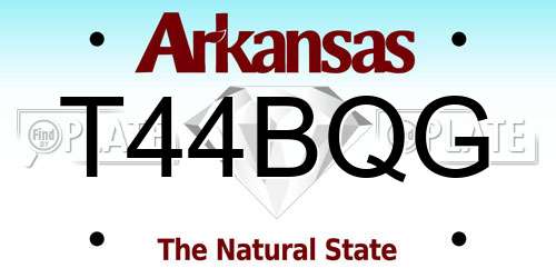 T44BQG Arkansas License Plate