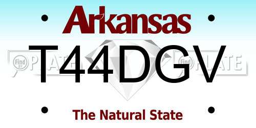 T44DGV Arkansas License Plate