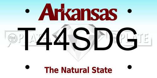 T44SDG Arkansas License Plate