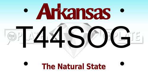 T44SOG Arkansas License Plate