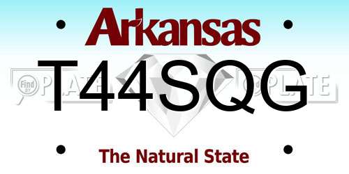 T44SQG Arkansas License Plate
