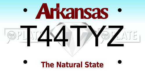 T44TYZ Arkansas License Plate