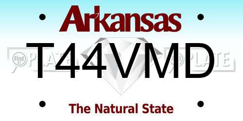 T44VMD Arkansas License Plate