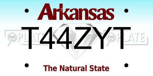 T44ZYT Arkansas License Plate