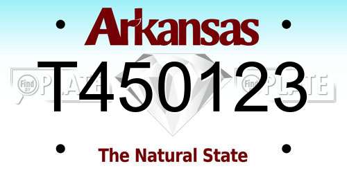 T450123 Arkansas License Plate
