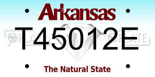 T45012E Arkansas License Plate
