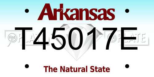 T45017E Arkansas License Plate