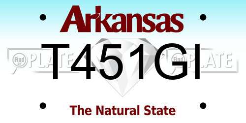 T451GI Arkansas License Plate