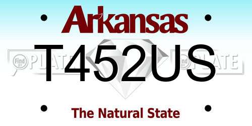 T452US Arkansas License Plate