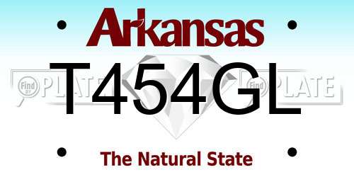 T454GL Arkansas License Plate