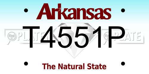 T4551P Arkansas License Plate
