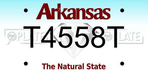 T4558T Arkansas License Plate