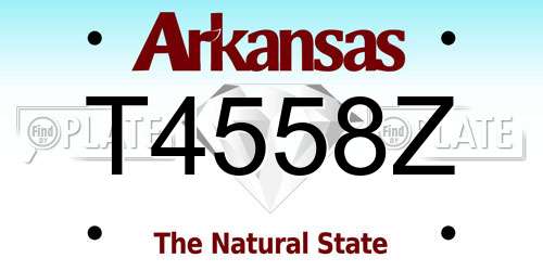 T4558Z Arkansas License Plate