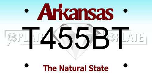 T455BT Arkansas License Plate