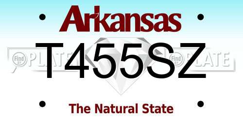 T455SZ Arkansas License Plate