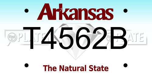 T4562B Arkansas License Plate