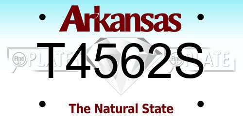 T4562S Arkansas License Plate