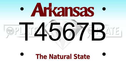 T4567B Arkansas License Plate