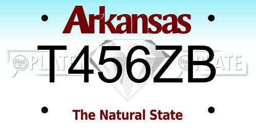 T456ZB Arkansas License Plate