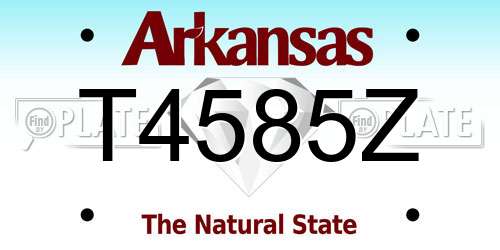 T4585Z Arkansas License Plate