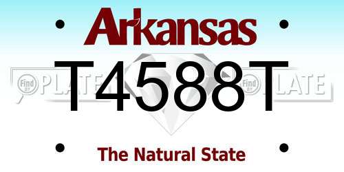 T4588T Arkansas License Plate