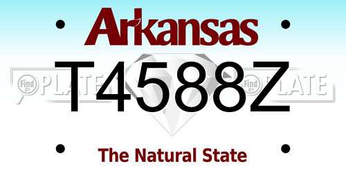 T4588Z Arkansas License Plate