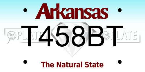 T458BT Arkansas License Plate