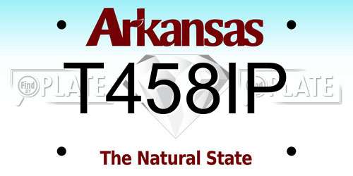 T458IP Arkansas License Plate