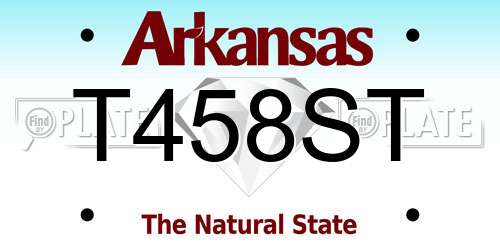 T458ST Arkansas License Plate