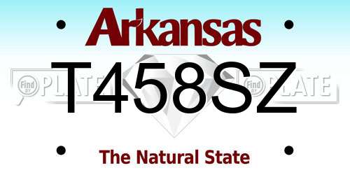 T458SZ Arkansas License Plate