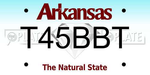T45BBT Arkansas License Plate