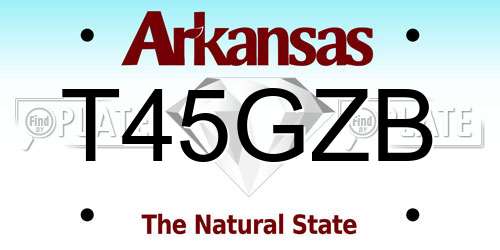 T45GZB Arkansas License Plate