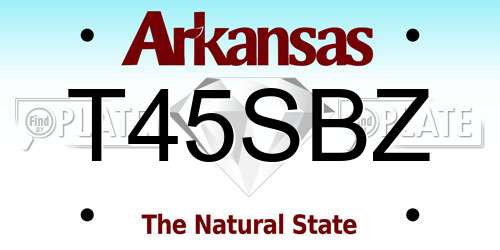 T45SBZ Arkansas License Plate