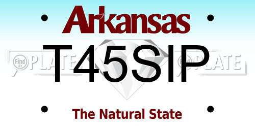 T45SIP Arkansas License Plate