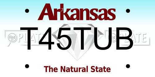 T45TUB Arkansas License Plate