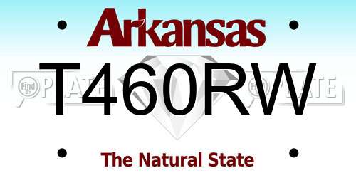 T460RW Arkansas License Plate